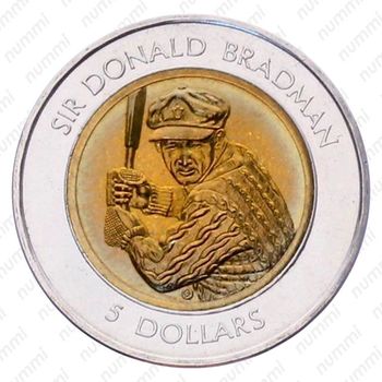 5 долларов 1996, Дональд Брэдмен [Австралия] - Реверс