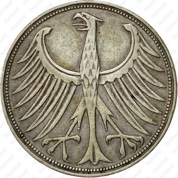 5 марок 1951, D, знак монетного двора: "D" - Мюнхен [Германия] - Аверс