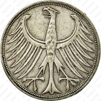 5 марок 1951, F, знак монетного двора: "F" - Штутгарт [Германия] - Аверс