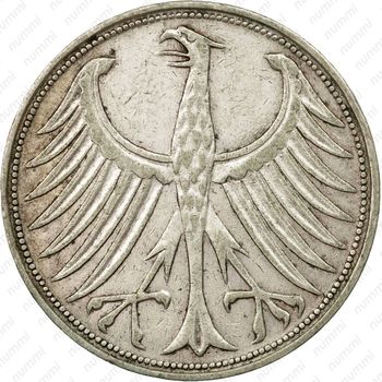 5 марок 1951, G, знак монетного двора: "G" - Карлсруэ [Германия] - Аверс