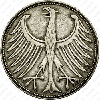 5 марок 1951, J, знак монетного двора: "J" - Гамбург [Германия] - Аверс