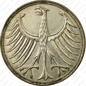 5 марок 1956, D, знак монетного двора: "D" - Мюнхен [Германия] - Аверс