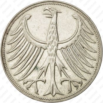 5 марок 1956, F, знак монетного двора: "F" - Штутгарт [Германия] - Аверс