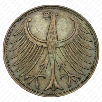 5 марок 1956, J, знак монетного двора: "J" - Гамбург [Германия] - Аверс