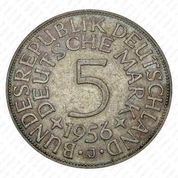 5 марок 1956, J, знак монетного двора: "J" - Гамбург [Германия] - Реверс