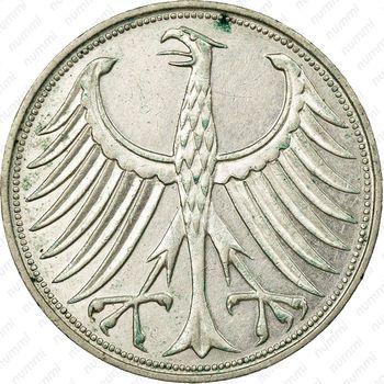 5 марок 1957, J, знак монетного двора: "J" - Гамбург [Германия] - Аверс