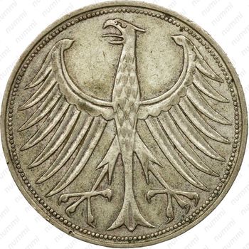 5 марок 1958, D, знак монетного двора: "D" - Мюнхен [Германия] - Аверс