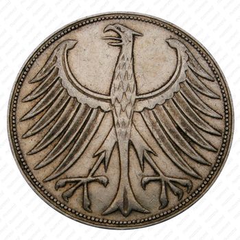 5 марок 1960, G, знак монетного двора: "G" - Карлсруэ [Германия] - Аверс