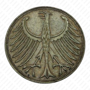 5 марок 1960, J, знак монетного двора: "J" - Гамбург [Германия] - Аверс