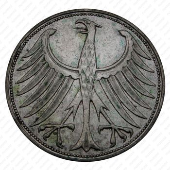 5 марок 1961, J, знак монетного двора: "J" - Гамбург [Германия] - Аверс