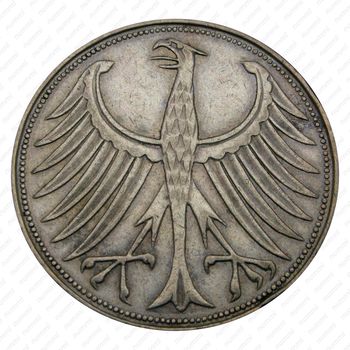 5 марок 1963, D, знак монетного двора: "D" - Мюнхен [Германия] - Аверс