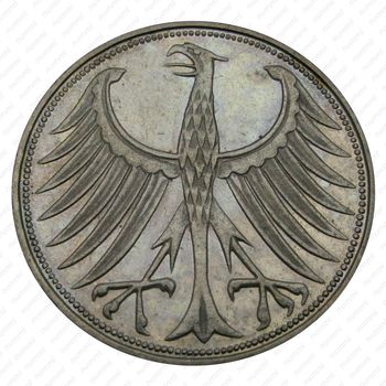 5 марок 1963, G, знак монетного двора: "G" - Карлсруэ [Германия] - Аверс