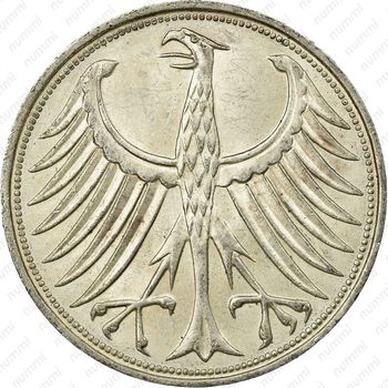 5 марок 1964, F, знак монетного двора: "F" - Штутгарт [Германия] - Аверс