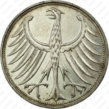 5 марок 1965, F, знак монетного двора: "F" - Штутгарт [Германия] - Аверс