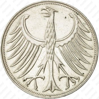 5 марок 1965, G, знак монетного двора: "G" - Карлсруэ [Германия] - Аверс