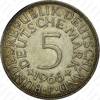 5 марок 1966, F, знак монетного двора: "F" - Штутгарт [Германия] - Реверс