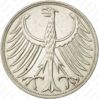 5 марок 1966, G, знак монетного двора: "G" - Карлсруэ [Германия] - Аверс
