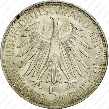 5 марок 1966, Лейбниц [Германия] - Аверс