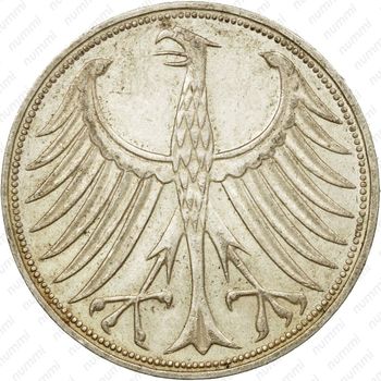 5 марок 1967, F, знак монетного двора: "F" - Штутгарт [Германия] - Аверс