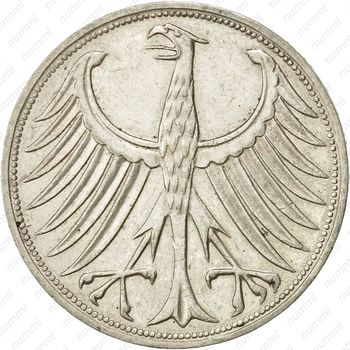 5 марок 1967, G, знак монетного двора: "G" - Карлсруэ [Германия] - Аверс