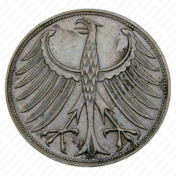 5 марок 1968, G, знак монетного двора: "G" - Карлсруэ [Германия] - Аверс