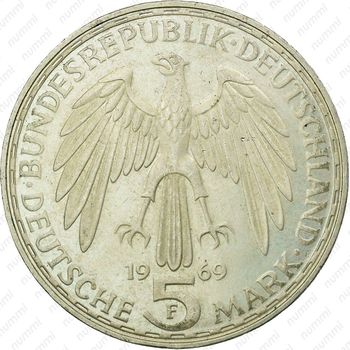 5 марок 1969, Меркатор [Германия] - Аверс