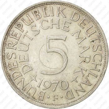 5 марок 1970, F, знак монетного двора: "F" - Штутгарт [Германия] - Реверс