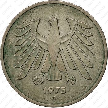 5 марок 1975, D, знак монетного двора: "D" - Мюнхен [Германия] - Аверс