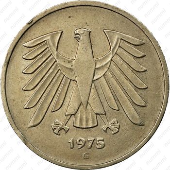 5 марок 1975, G, знак монетного двора: "G" - Карлсруэ [Германия] - Аверс