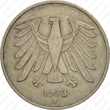 5 марок 1975, J, знак монетного двора: "J" - Гамбург [Германия] - Аверс