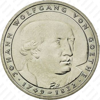 5 марок 1982, Гёте, Мельхиор (медь-никель) [Германия] - Реверс