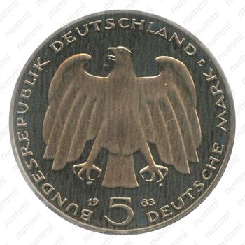 5 марок 1983, Карл Маркс [Германия] - Аверс
