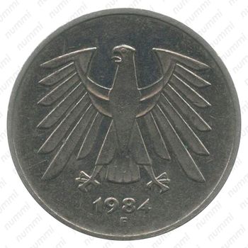 5 марок 1984, F, знак монетного двора: "F" - Штутгарт [Германия] - Аверс