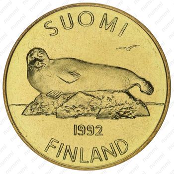 5 марок 1992, Тюлень [Финляндия] - Аверс