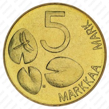 5 марок 1992, Тюлень [Финляндия] - Реверс