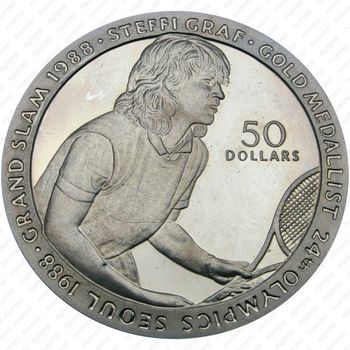 50 долларов 1989, Штеффи Граф [Австралия] Proof - Реверс
