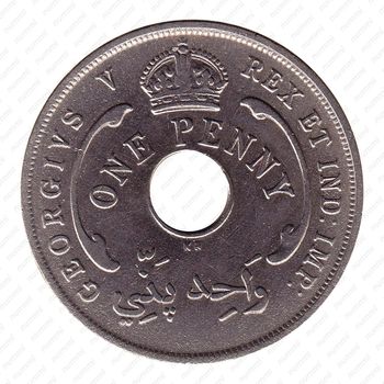 1 пенни 1920, KN, знак монетного двора: "KN" - Кингз Нортон Металл, Бирмингем [Британская Западная Африка] - Аверс