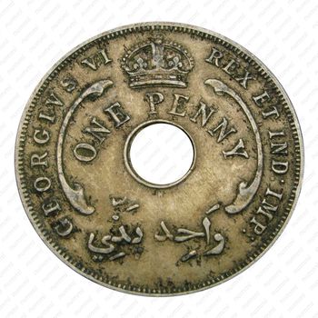 1 пенни 1937, H, знак монетного двора: "H" - Хитон, Бирмингем [Британская Западная Африка] - Аверс