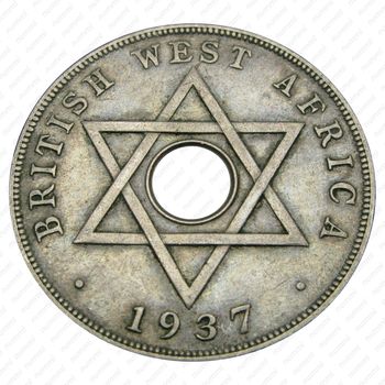 1 пенни 1937, KN, знак монетного двора: "KN" - Кингз Нортон Металл, Бирмингем [Британская Западная Африка] - Реверс