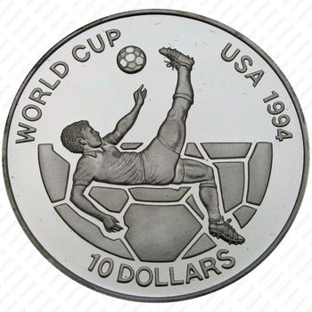 10 долларов 1993, ЧМ по футболу [Австралия] Proof - Реверс
