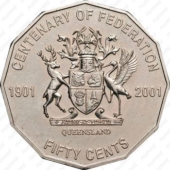 50 центов 2001, Квинсленд [Австралия] - Реверс