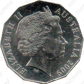 50 центов 2009, герб [Австралия] - Аверс