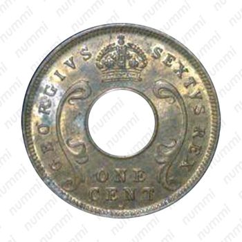 1 цент 1952, H, знак монетного двора: "H" - Хитон, Бирмингем [Восточная Африка] - Аверс