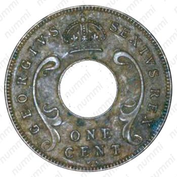 1 цент 1952, KN, знак монетного двора: "KN" - Кингз Нортон Металл, Бирмингем [Восточная Африка] - Аверс