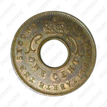 1 цент 1957, KN, знак монетного двора: "KN" - Кингз Нортон Металл, Бирмингем [Восточная Африка] - Аверс