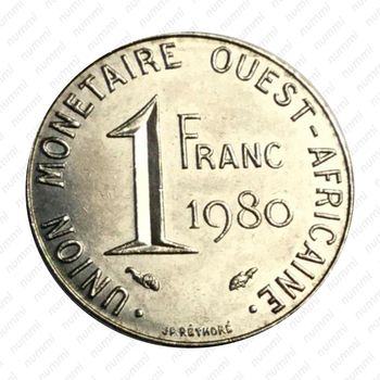 1 франк 1980 [Западная Африка (BCEAO)] - Реверс
