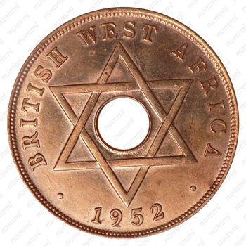 1 пенни 1952, H, знак монетного двора: "H" - Хитон, Бирмингем [Британская Западная Африка] - Реверс