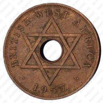 1 пенни 1957, H, знак монетного двора: "H" - Хитон, Бирмингем [Британская Западная Африка] - Реверс