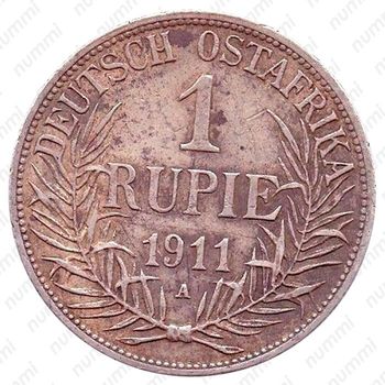 1 рупия 1911, A, знак монетного двора "A" — Берлин [Восточная Африка] - Реверс