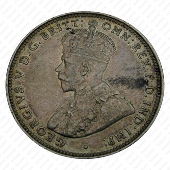 1 шиллинг 1913, H, знак монетного двора: "H" - Хитон, Бирмингем [Британская Западная Африка] - Аверс